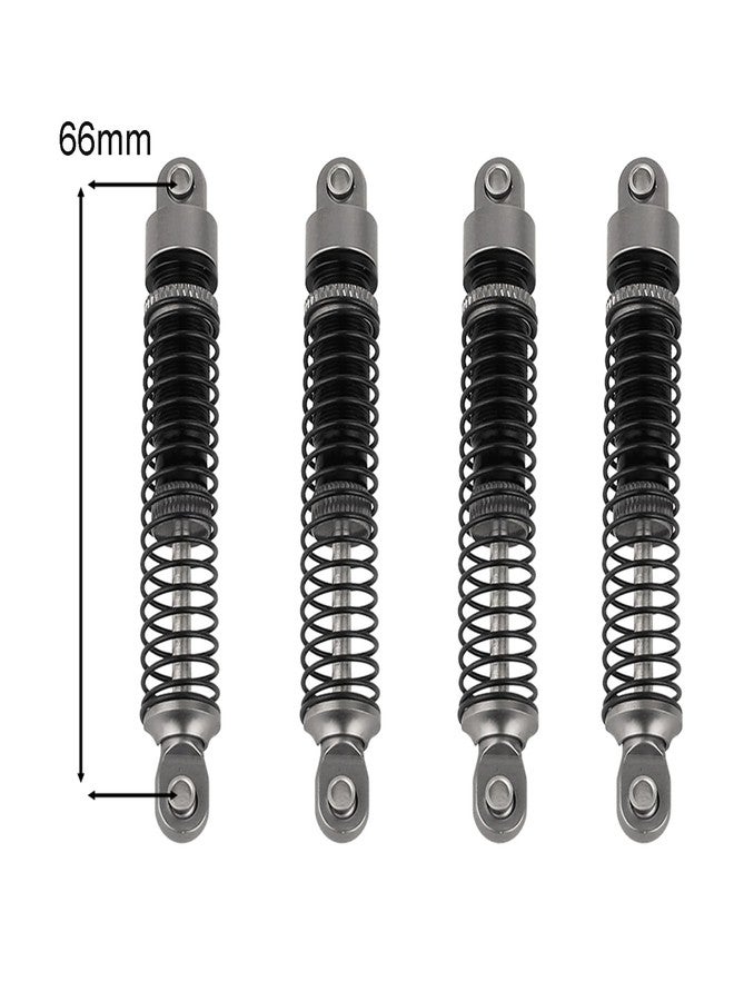 Pothyes 53mm 59mm 66mm 78mm Aluminum Long Threaded Shocks Absorbers Oil Damper for 1/18 RC Crawler TRX4M TRX-4M KUpgrade Parts (66mm-gray) - Image 2